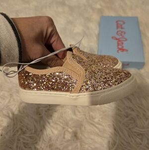 Cat & Jack Pink Sparkle Glitter Slip-On Shoes Toddler Size 7
